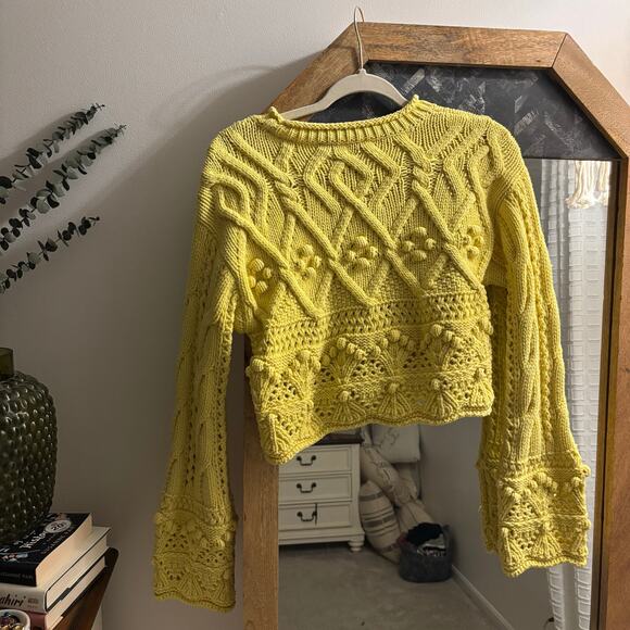 Zara Chunky Open Knit Sweater Top - Picture 6 of 7